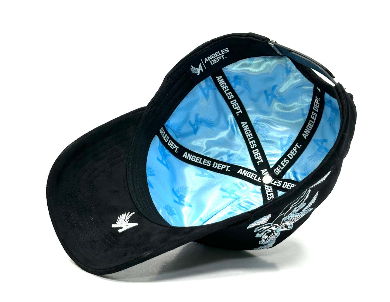 Fallen Angel Rhinestone Snapback- Black