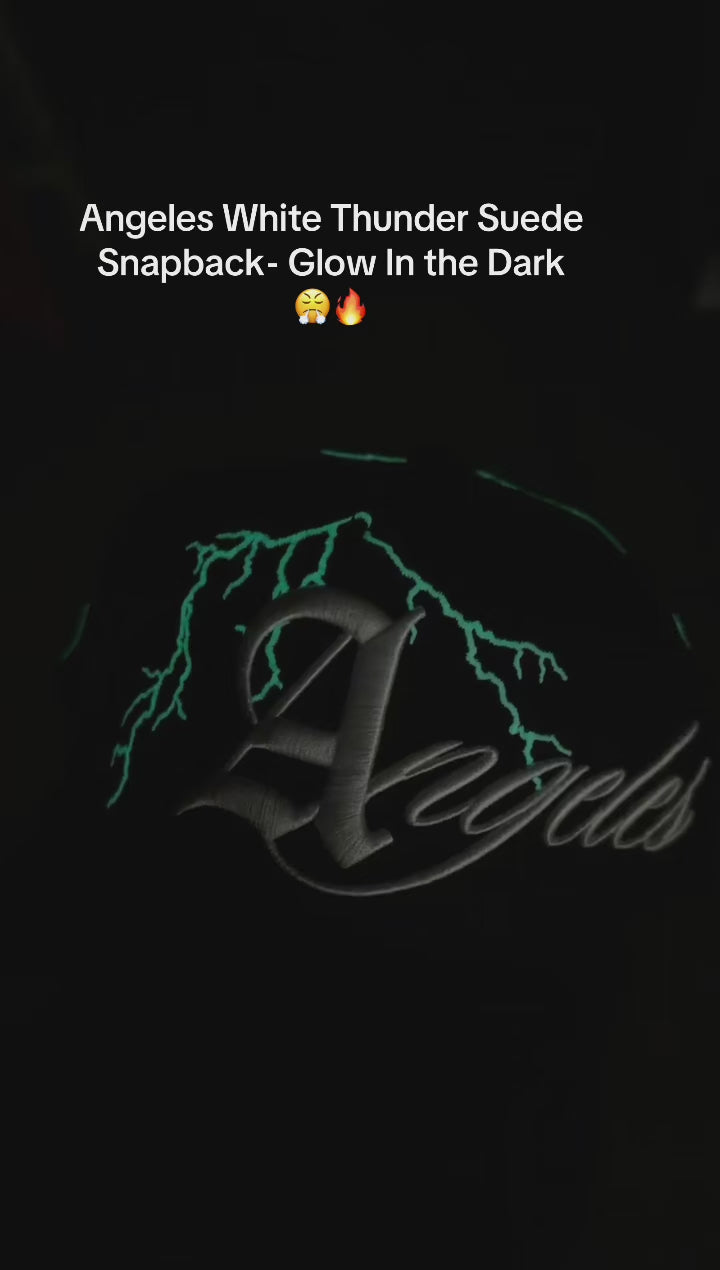 Angeles White Thunder Suede Snapback- Glow In the Dark